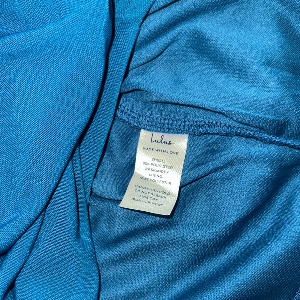 Lulu's Blue Ruched Mini Dress - Picture 4 of 7
